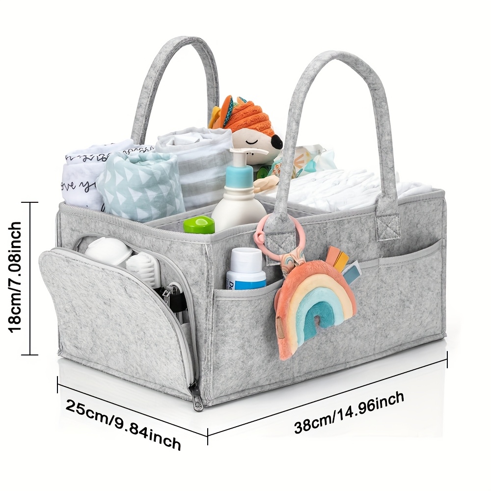 Felt Nursery Storage Bag with Compartments for Baby Essentials