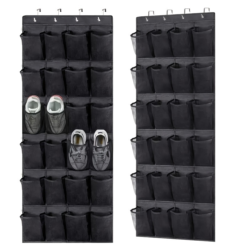 

Multi-pocket Over-the-door Shoe Organizer - Foldable Canvas Storage Solution For Home & Dorm