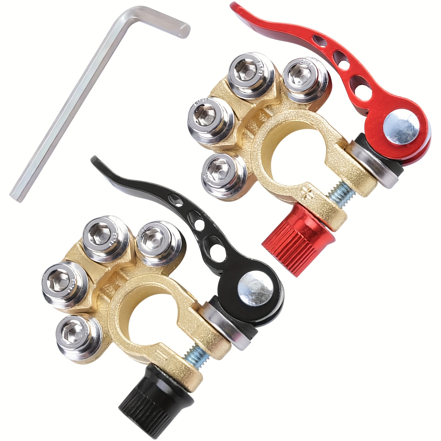 TEMU 2pcs Battery Pile Connectors With Wrench Terminal Connectors For Van Multi-functional Use Performance