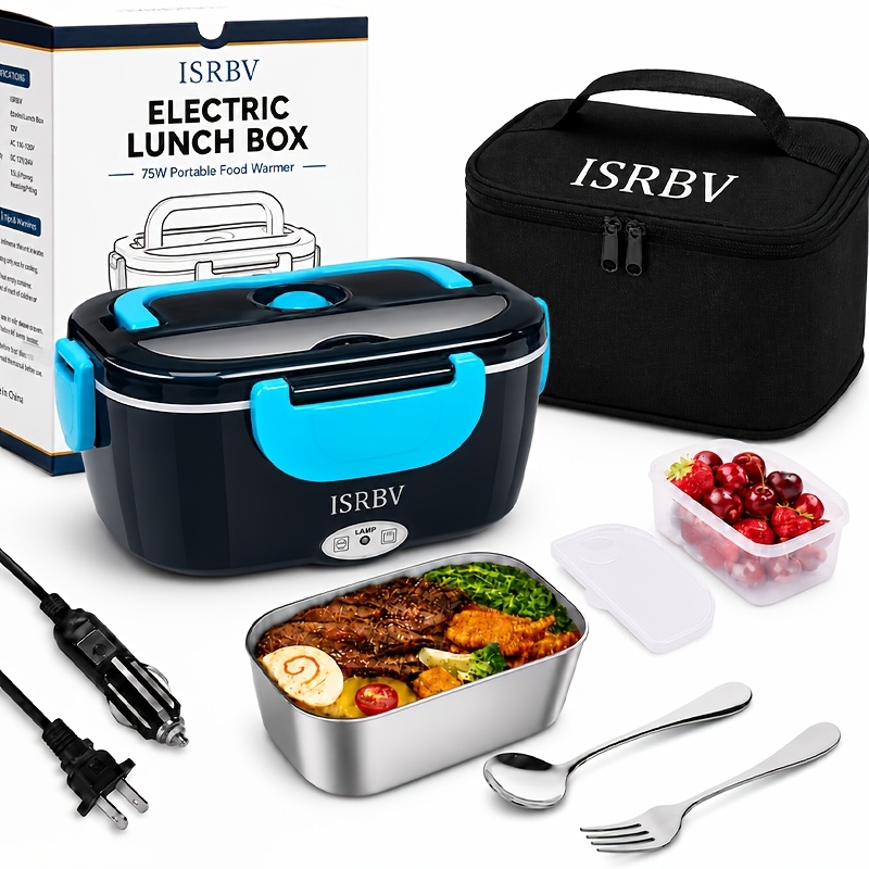 TEMU 1pc Fast Heating Lunch Box, Portable Food Heater, With Removable Stainless Steel Container