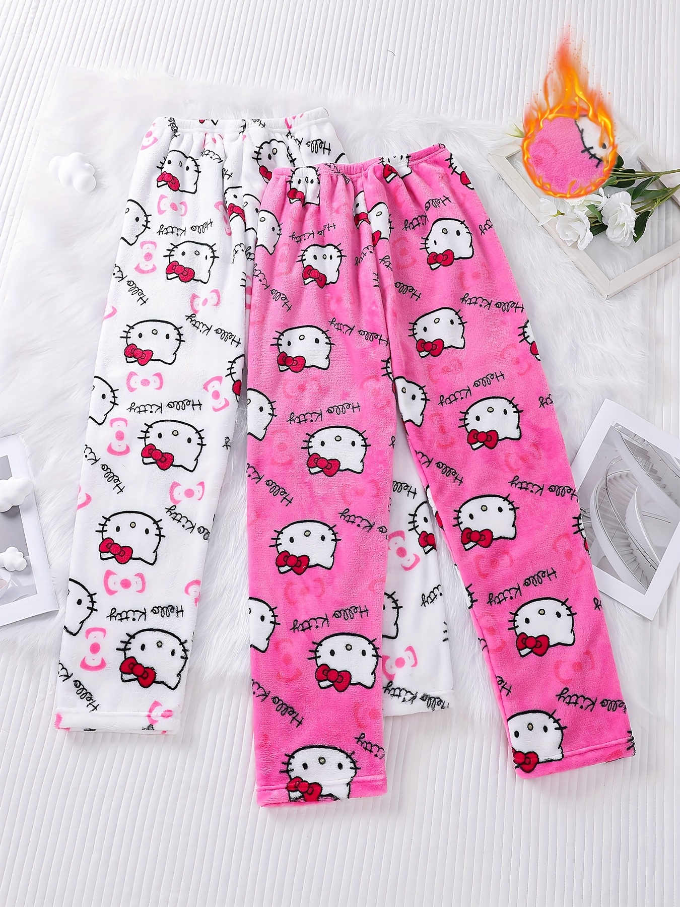 Pantalon Pyjama Flanelle Femme – Doux & Chaud Motif Dessin Animé – Confort Absolu Pour Soirées Cosy