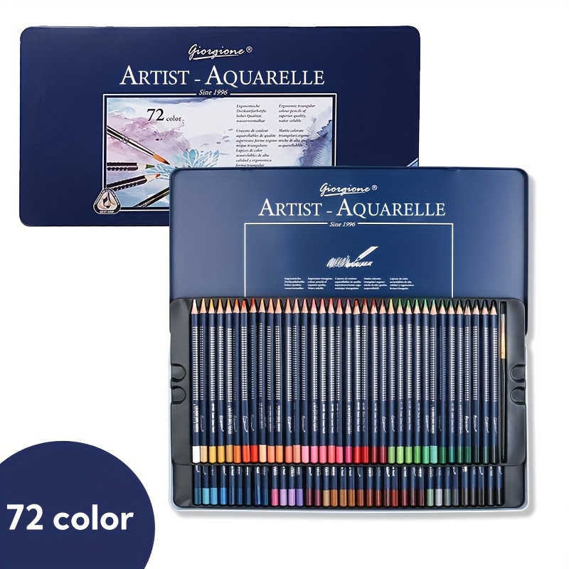 

72- Aquarrelle Watercolor Pencils Set, Soft & -soluble Colored Pencils, 2mm Lead, Long-, Non-toxic, Wood, Ideal For Artists & Professionals