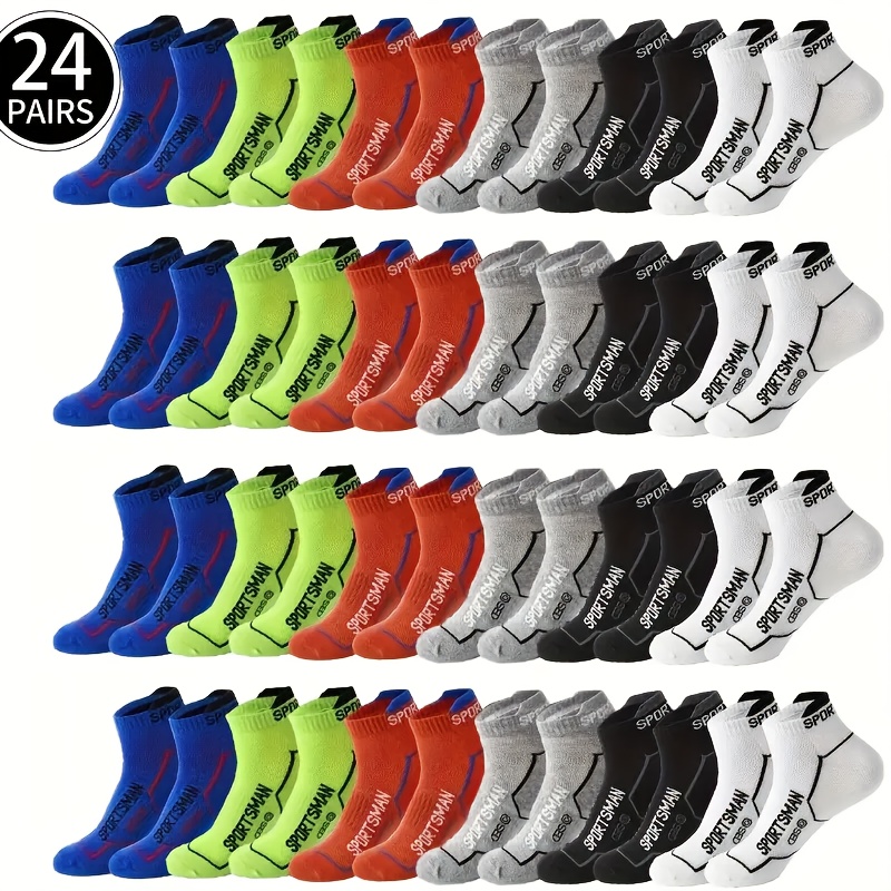 E-shop 20/24 Paar Herren Socken Kurze Socken Sport Mesh Laufsocken Schweißabsorbierende Kurze Socken Lässige Low-Cut Socken Socken, Schweißresistent
