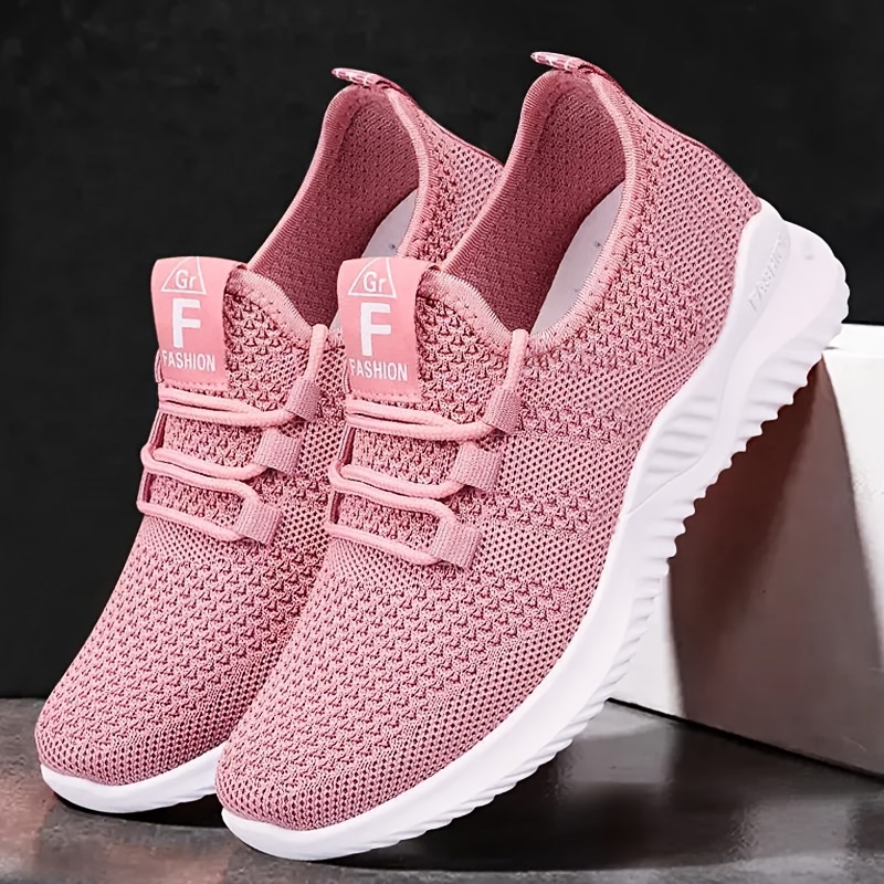 

Women's Solid Color Casual Sneakers, Slip On Lightweight Soft Sole Sporty Trainers, Low-top Breathable Fitness Shoes