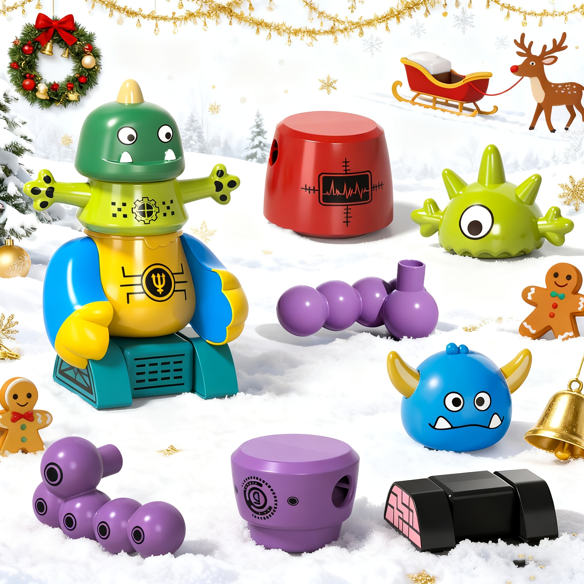 33pcs Magnetic Monster Robot Construction Set with Storage Box