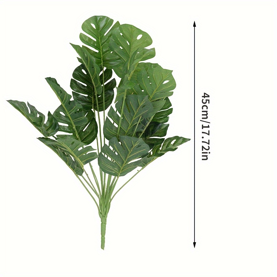 TEMU 1pc Artificial Monstera Plant - Large Fake For Outdoor Decoration, Plastic Non-powered No Pot Vine For Home Birthday Decor