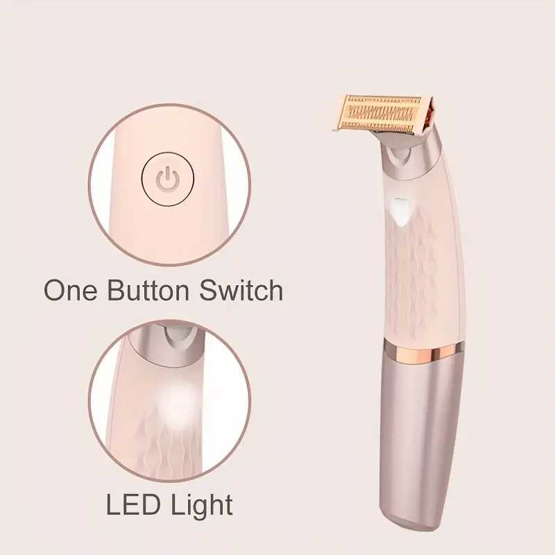 portable cordless rechargeable pink white bikini trimmer with adjustable settings usb charging 300mah lithium battery ideal for legs underarms and body hair removal Product details 4