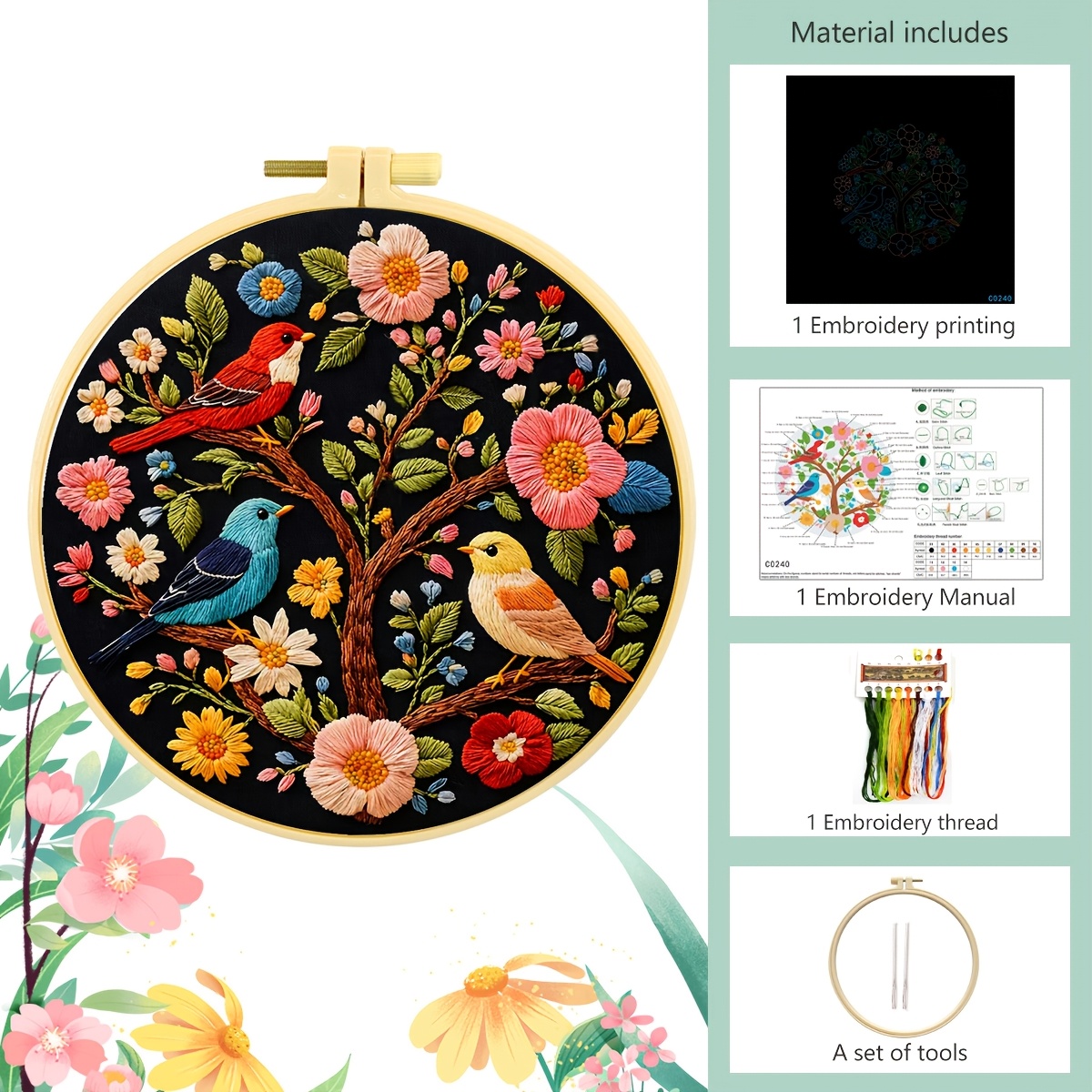 TEMU 1 Set Of Printed Cross- Kit, Small Dragon Pattern On The Book, Handmade Embroidery, 11ct Medium Grid, 3 Strands Of Thread Embroidery, Suitable