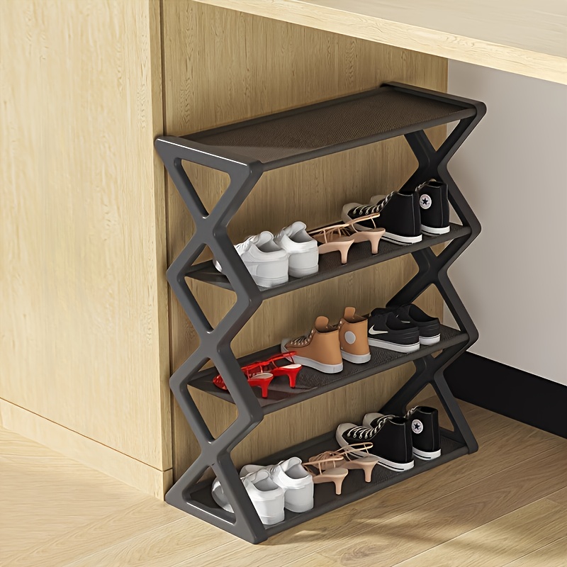 TEMU Stainless Steel 5 Tier Shoe Rack Organizer - Free-standing Shoe Storage Cabinet For Closet, Front Door Entrance, And Entryway - And Space Saving