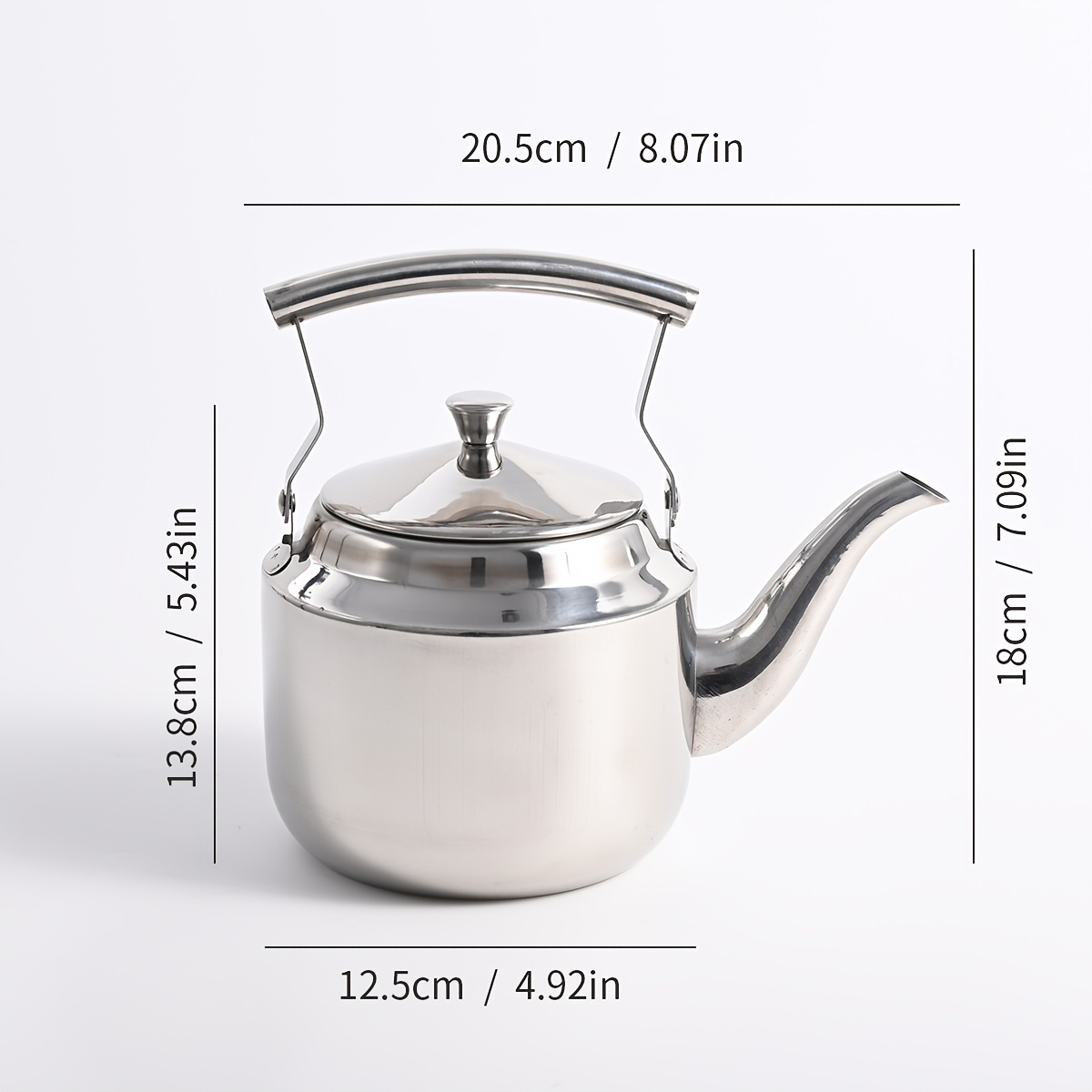 1pc, 1200ml Stainless Steel Teapot, Kettle, Coffee Pot, Suitable For Induction Cooker And Gas Stove