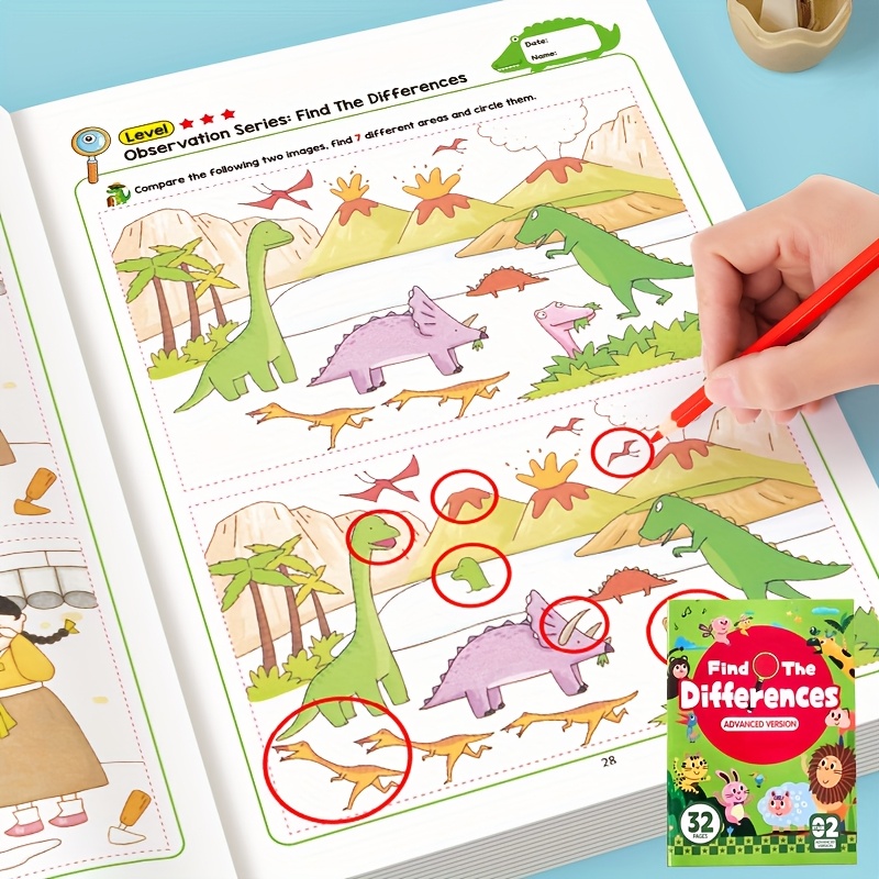 Can You Find All The Differences? | Activity Book | Fun And Educational |visual Puzzles To Train Attention And Memory, Learning Activities