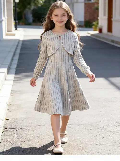 winter dresses for tweens Tween Girls Dresses Long Sleeve British Style Plaid With Detachable Hood Kids Fall Winter Casual School Party Dress Up Clothes for Girls Size 10-11T,Brown