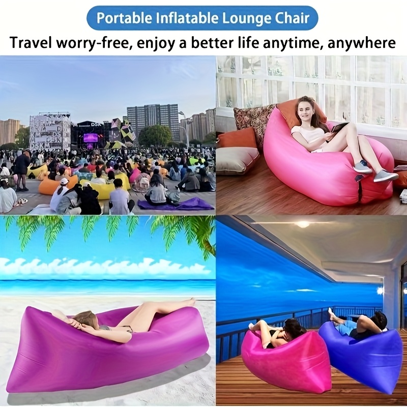 1-person self-inflating air mattress chair with footrest, pvc