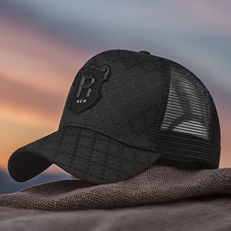 TEMU Men's High-end Breathable Baseball Mesh Visor Summer Casual Trucker Hat