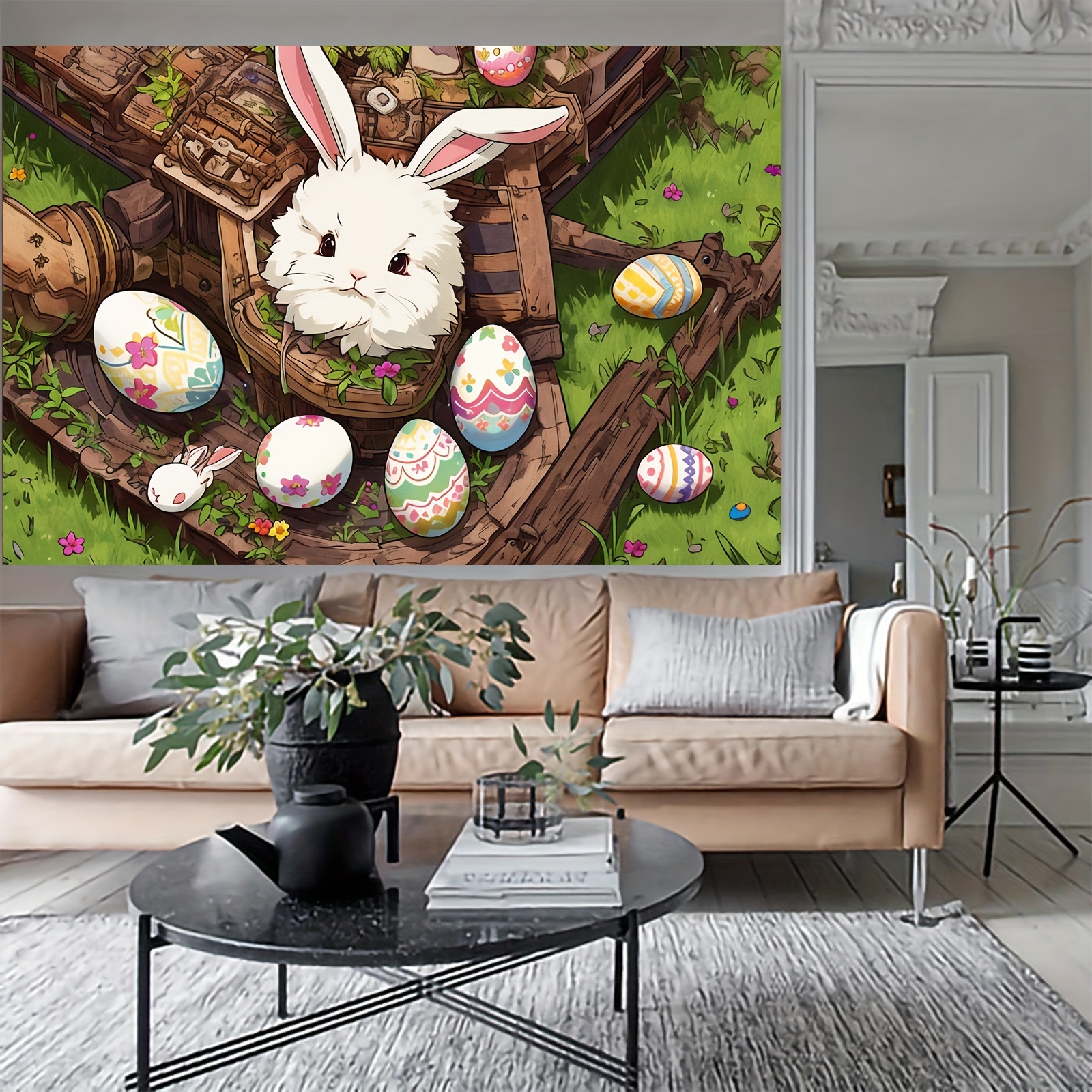 1pc 5 3ft spring easter background happy easter photography background easter theme photography background bunny colorful egg grass flower baby childrens party decoration