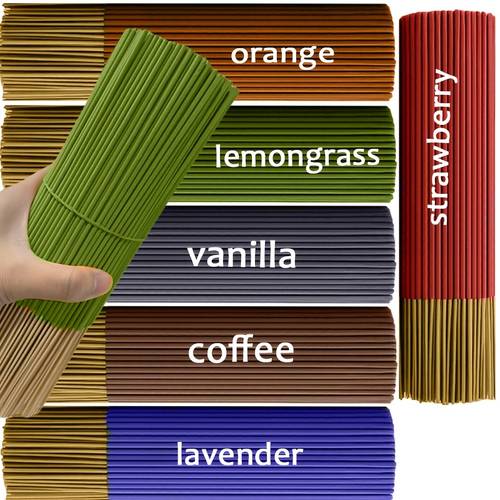 6 sets of about 120 high quality incense sticks including strawberry orange lavender of suitable for purification yoga meditation and gift for with long lasting fragrance