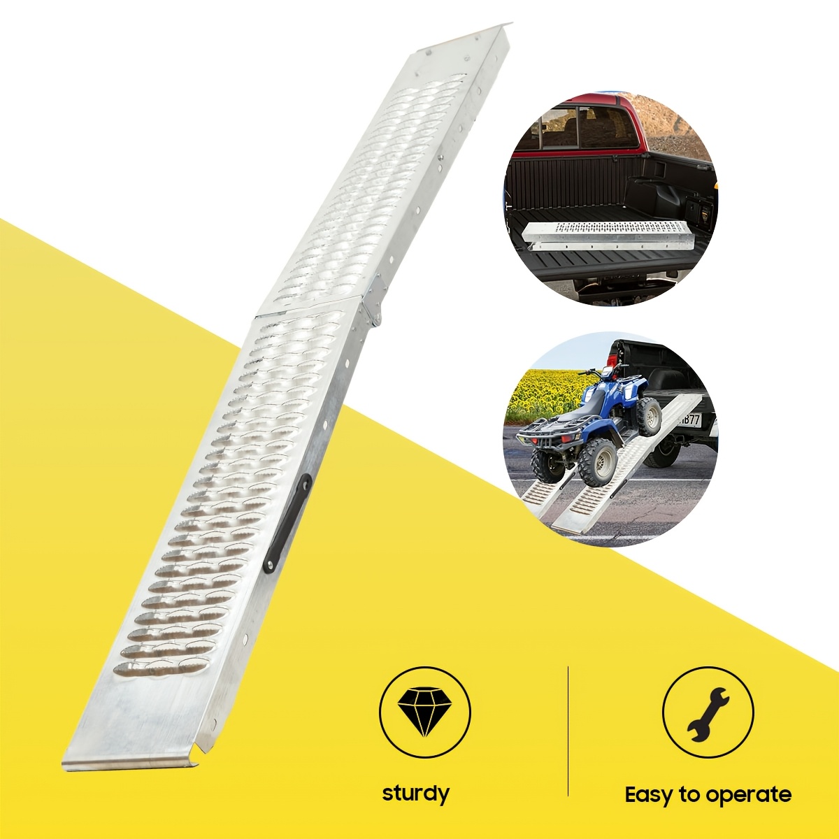 Image of Loading Ramp, Loading Ramp Rail, 500 Kg, Foldable, Motorcycle Ramp, Slip-resistant