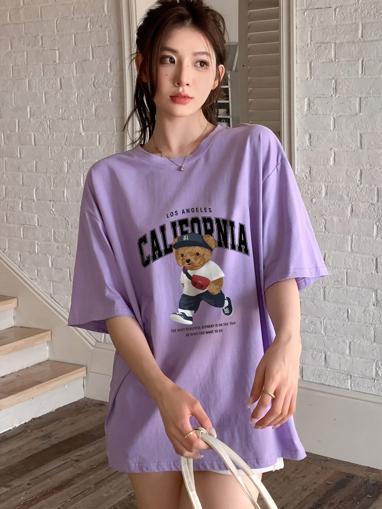 camiseta oversized vintage y2k mujer estilo california Temu Chile