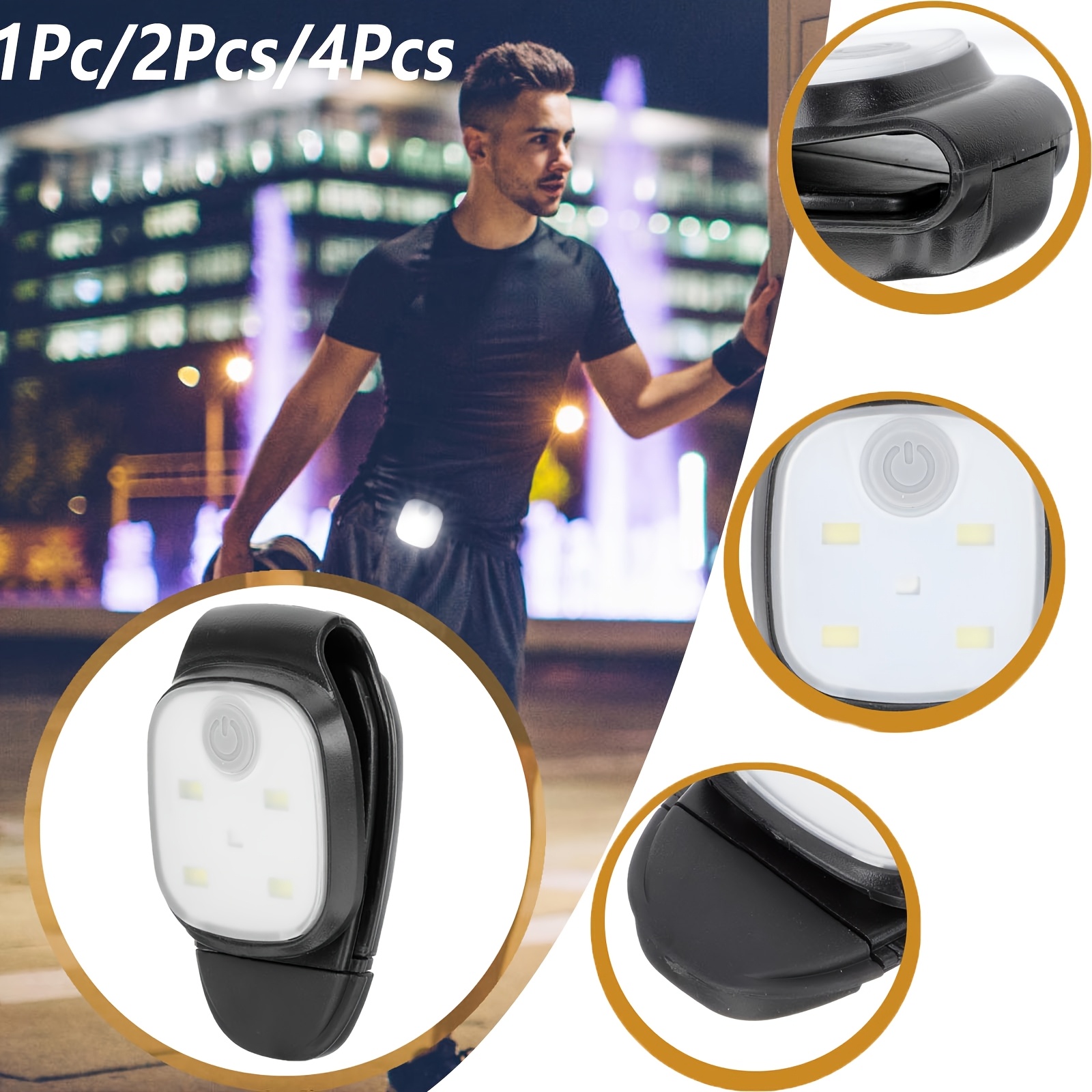 BRIGGTH 2-Pack Clip-on LED Running Lights For Runners – Type-C Rechargeable
