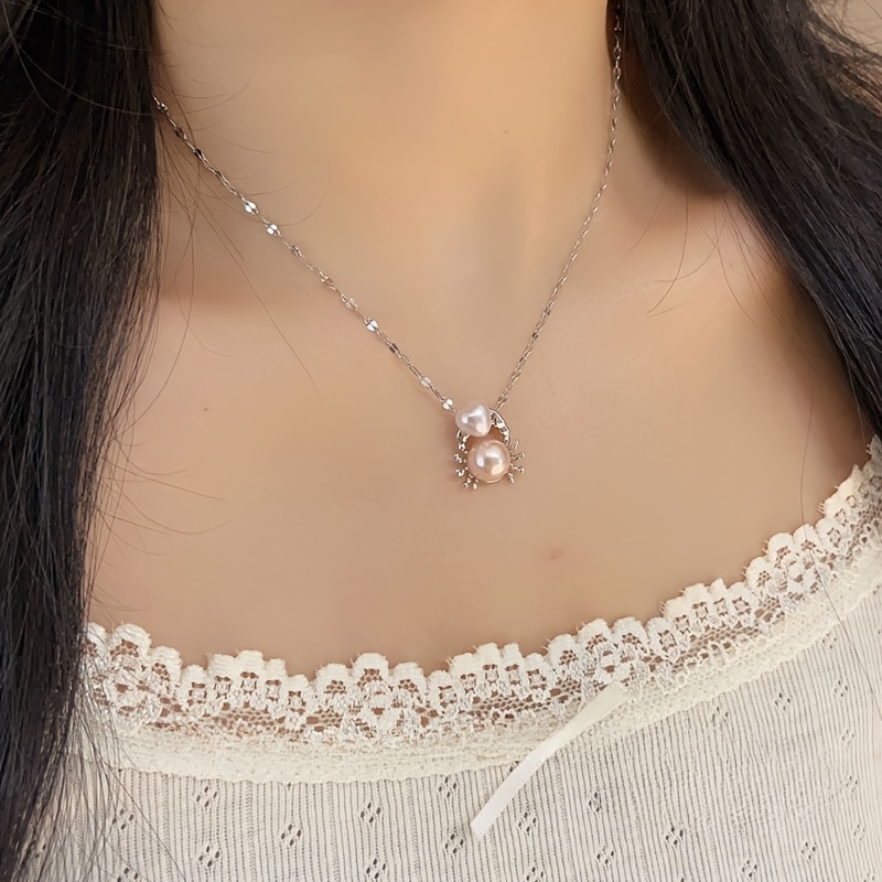 Image of 1pc Crab Heart Necklace Niche All- Sense Sweet Clavicle Chain Suitable For Women' Wear