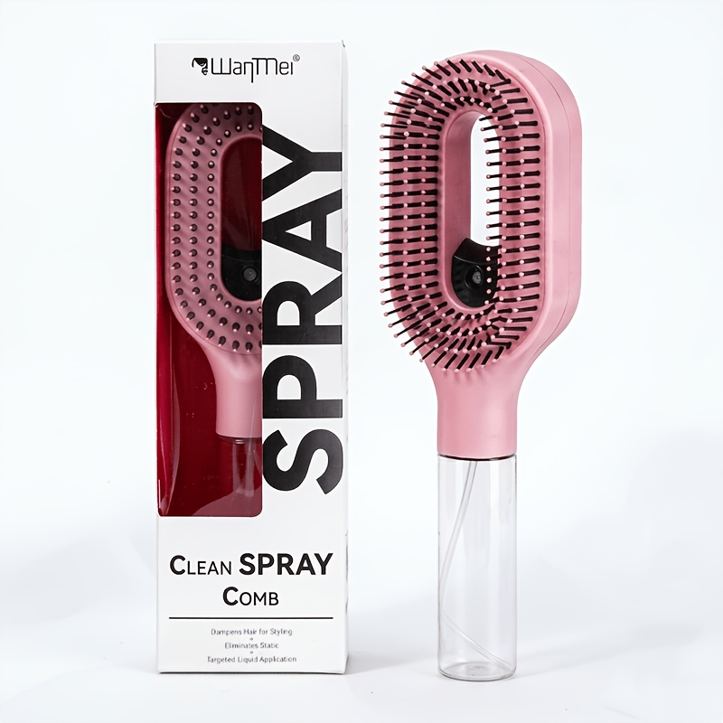 E-shop 2-in-1 Rosa Sprühkamm mit Wassertank, Salon-Styling-Bürste zum Feuchtigkeitsspenden & Entwirren, Feinstaub-Nebel-Sprühdesign für einfache