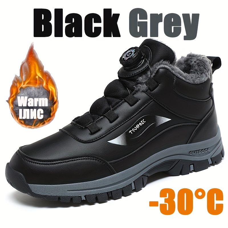 Men's Outdoor Casual Shoes, Autumn/winter Casual Shoes, With Long Plush Lining, Warm And Comfortable, Men's Outdoor Autumn/winter Hiking Shoes