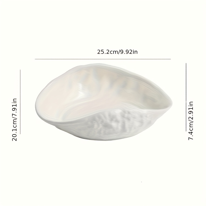 Luxury Unique Rock Texture Shell Bowl - 10-inch & 8.5-inch High-end Ceramic Tableware for Home, New Novelty Bowls for Hotels/Clubs, Creative Salad Bowls & Dessert Bowls.