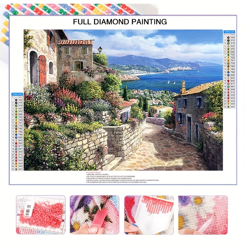 

5d Diy Diamond Painting For Adults And Beginners Landscape Diamond Painting For Living Room Bedroom Decoration Without Frame 30*40cm