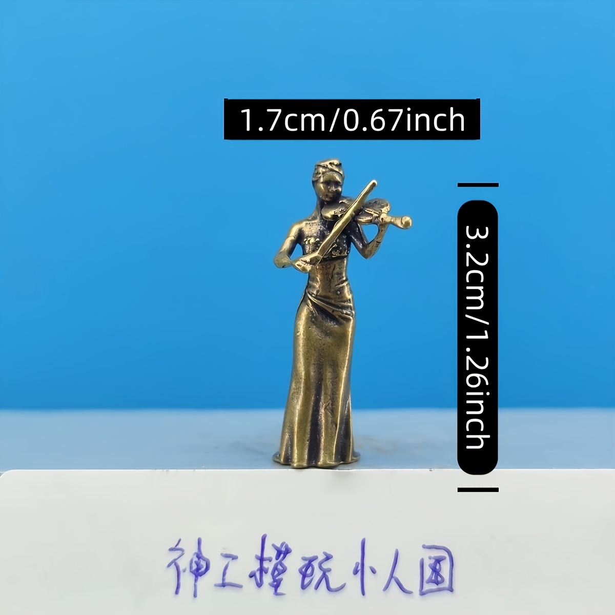 TEMU Beauté en laiton jouant du violon, modèle micro à l'échelle , moule blanc, poupée de table de sable, décoration de scène, figurine peintable,