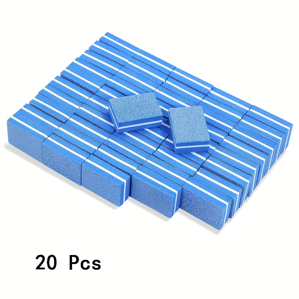20pcs Double-Sided Nail Buffers, Mini Nail Files for Home & Salon Use
