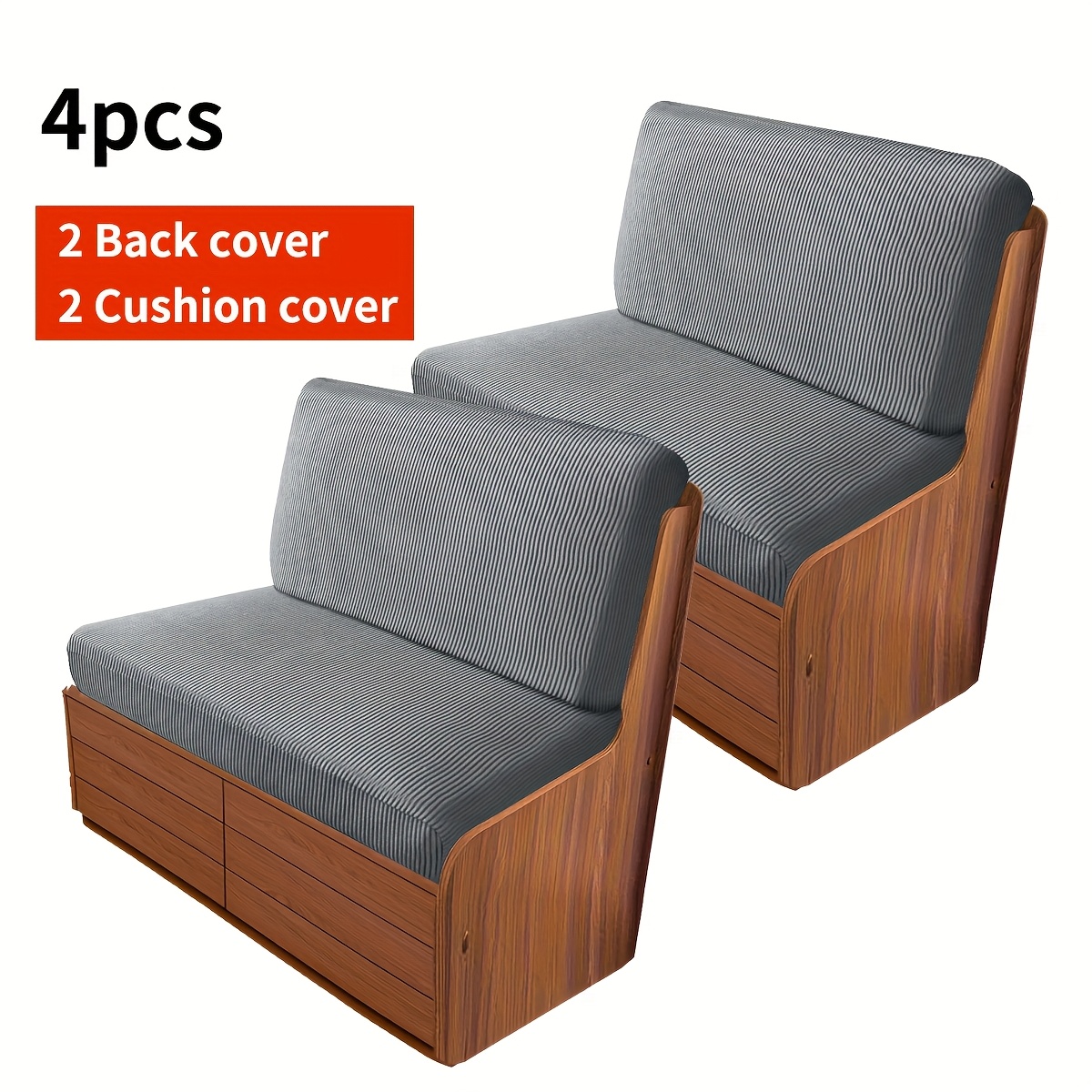 4pcs Set, Comfortable Sofa Slipcover, Elastic Wear-resistant Sofa Protector, , Sofa Protector Cover, Suitable For 2-seater Sofa, Rv, Decoration