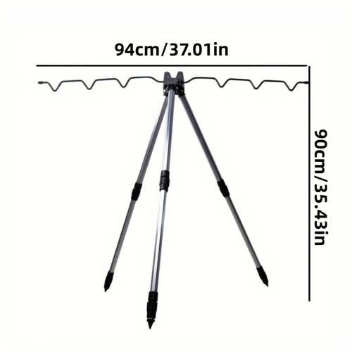 1 support de pêche extérieur - support de canne rétractable triangulaire - robuste et durable, pliable et réglable, adapté aux lourdes, idéal pour la plage et le
