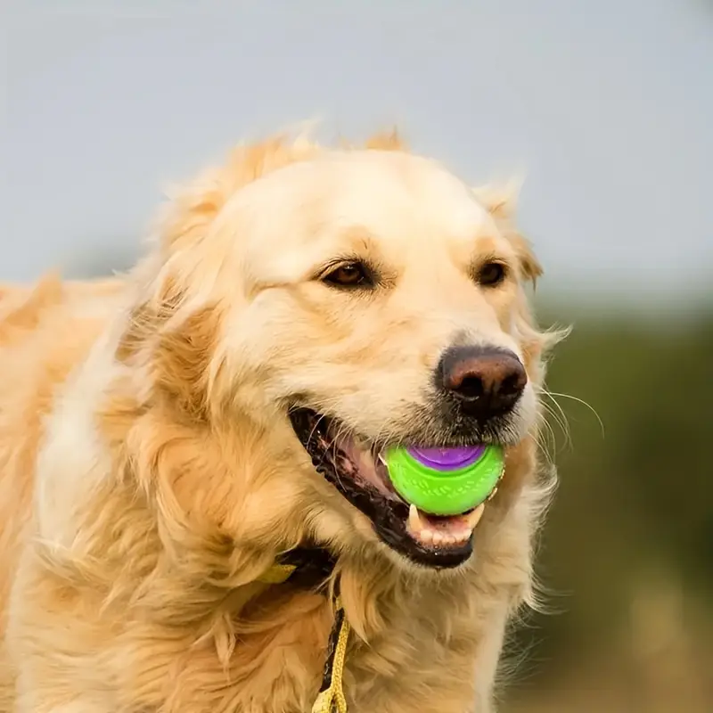 3 pack squeaky dog balls durable chewable rubber teeth cleaning toys interactive fetch game for all breed sizes non battery operated details 2