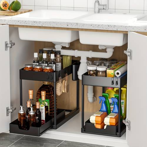storage stand under sink storage box bathroom cabinet storage tier sliding cabinet basket storage box drawer multifunctional bathroom storage basket storage box for under bathroom cabinet storage with hooks standing shelf