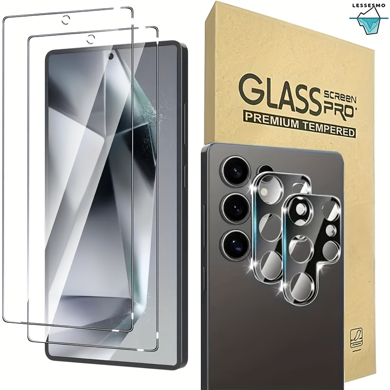 

[2+2 Pack] For S25 Ultra Screen Protector + Camera Lens Protector, Technology Fingerprint Unlock, Full Coverage Tempered Glass Screen Protector For S25 & S25 Plus/ S25+