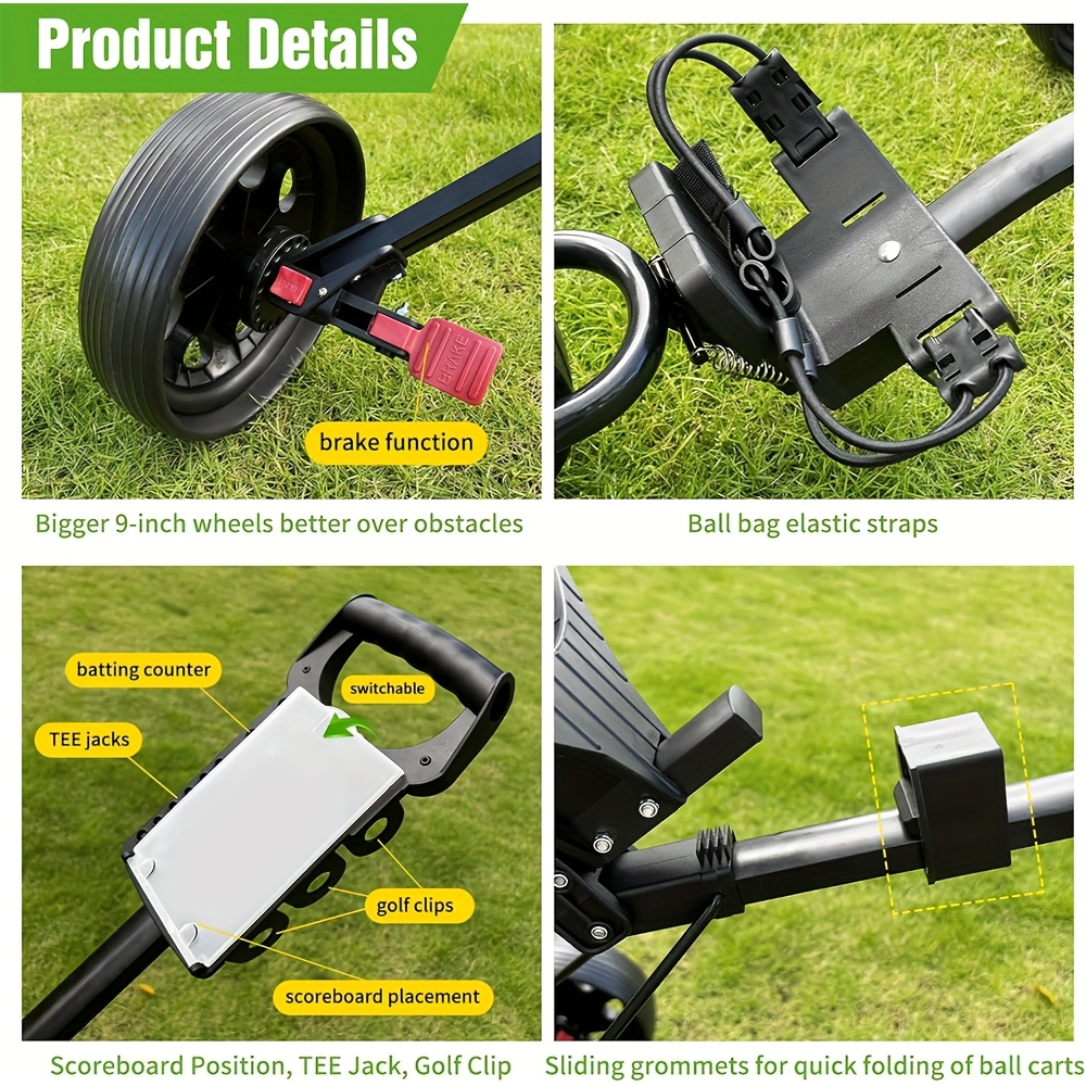 lightweight wheel golf cart bag foldable aluminum alloy Temu