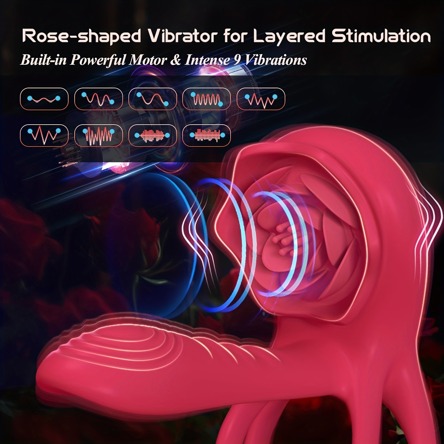 vibrating rooster ring rose stimulator sleeve - Temu