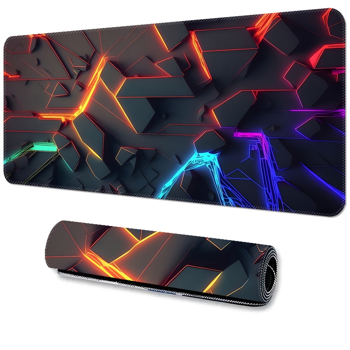 

Tapis de souris de jeu étendu avec base en caoutchouc antidérapante - Surface lavable durable, bords cousus anti-effilochage, design Mecha cool pour configuration informatique esport