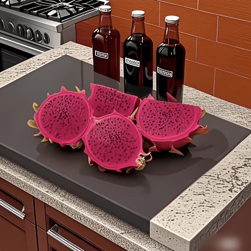 TEMU Acrylic Kitchen Cutting Board, Durable Household Chopping Board With L-shaped Edge, Protects Countertops, , Easy To Clean, Non-slip And Sturdy,