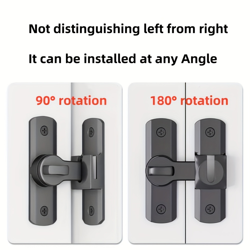 1pc heavy duty security door lock handle commercial residential grade security   lock with anti pry features adjustable sliding insert at 90 180   screws manual operation reinforced durable structure suitable for bathrooms homes Product details 3