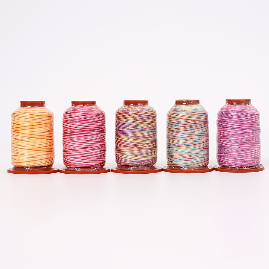 5-color Set Home Sewing Machine Thread Colorful Polyester Thread Gradient 500 Yards Small Roll Thread Colorful Thread Hand Sewing Thread 402 Sewing Thread