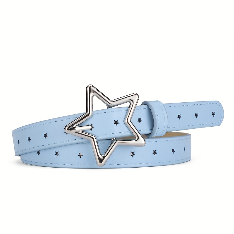 TEMU 1pc Ceinture PU Mode Couleurs Bonbon Jaune Rouge Style Coréen Ins Toute Occasion Style Commuter Facile Ceinture Étudiante Femme Facile à Jeans