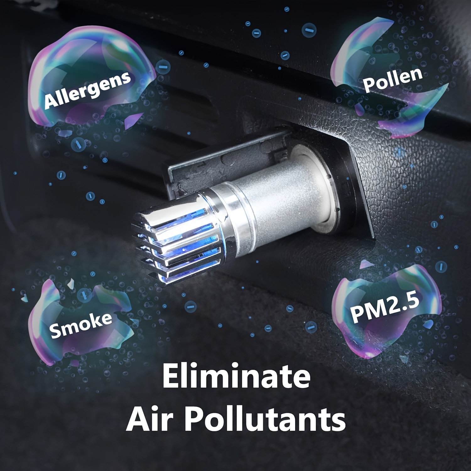  mini car  jo 6271 12v plug in negative ion freshener removes smoke pm2 5 pollen allergens   ideal for rvs cars perfect gift Product details 1