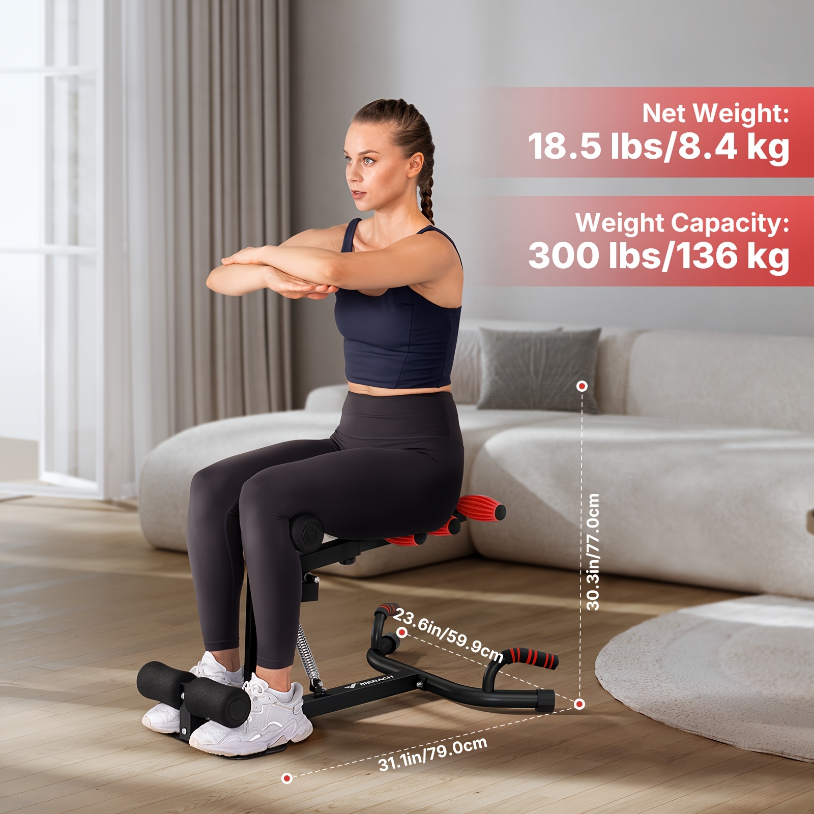 MERACH Adjustable Squat Machine for Home Gym, 136.08KG Capacity