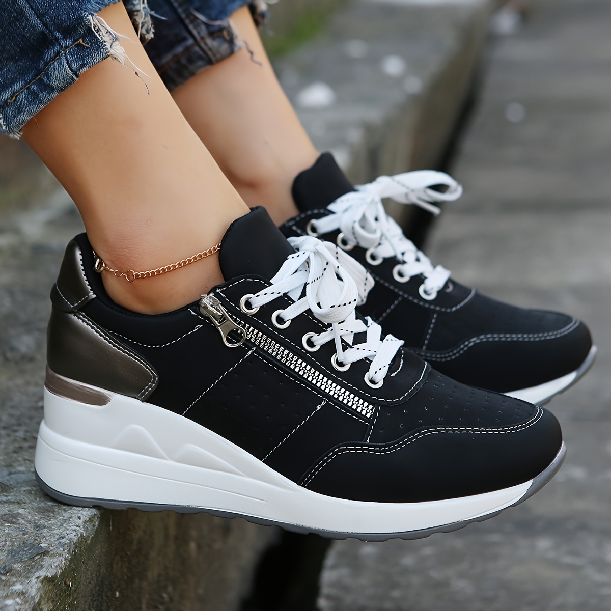 Scarpe Sportive Sneakers Con Plateau Interno Sneakers Casual Donna