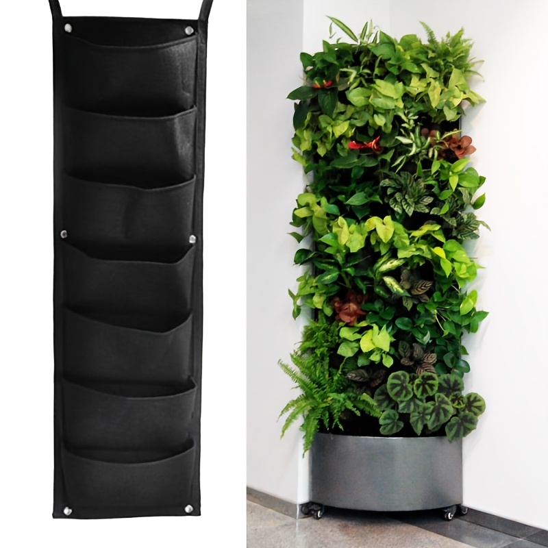 

7-pocket Vertical Garden Wall Planter - Herbs, Succulents, Flowers & More - Waterproof Bag For Home Decoration, Patio, Balcony, Garden & !