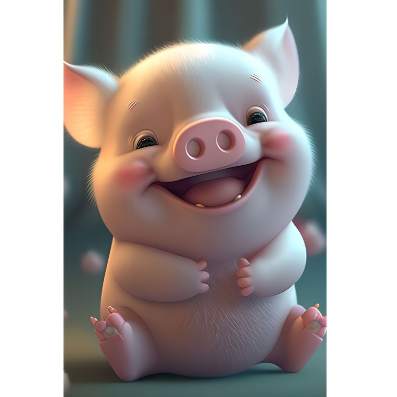

Cute Happy Piggy Diamond Art Painting Kit 5d Diamond Art Set Painting With Diamond Gems, Arts And Crafts For Home Wall Decor