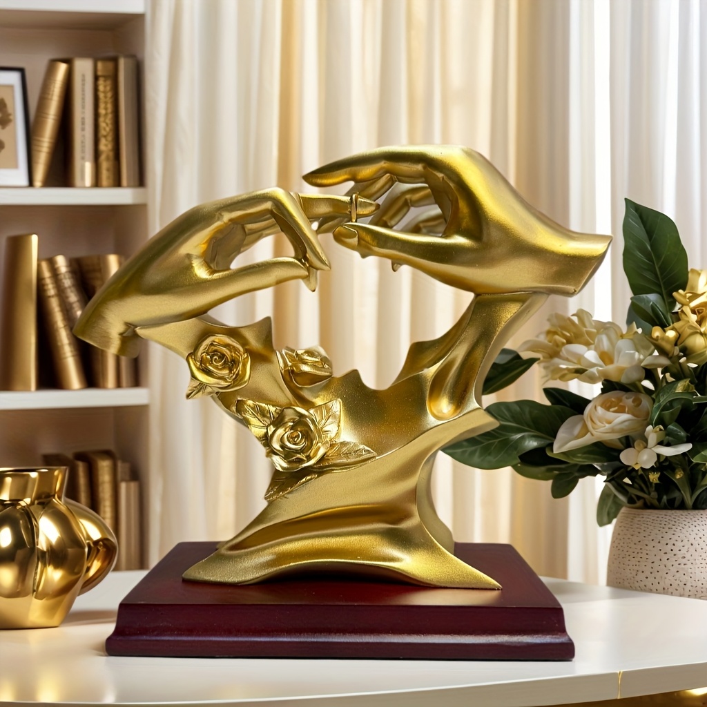 TEMU Cadeau personnalisé pour la Saint-Valentin, Ornement statue Main , Cadeau créatif de mariage et de fiançailles pour , amoureuse, , Décoration