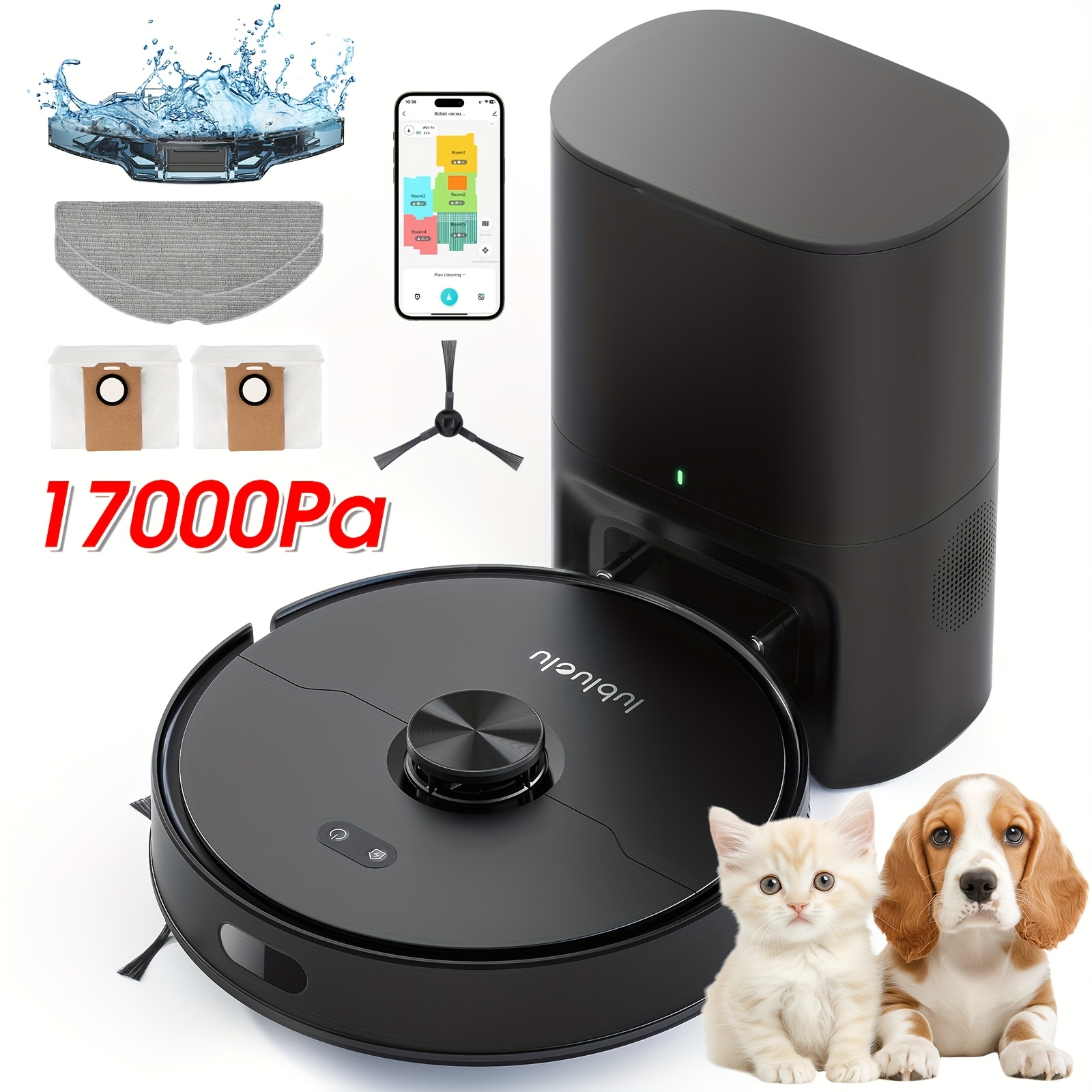 o robot aspirador e mopa   l15 max é uma versão   do l15 plus, com uma   3-  para varrer,   e passar a mopa.   uma   de auto-vacuidade com capacidade para até 3 litros, o que     70 dias.