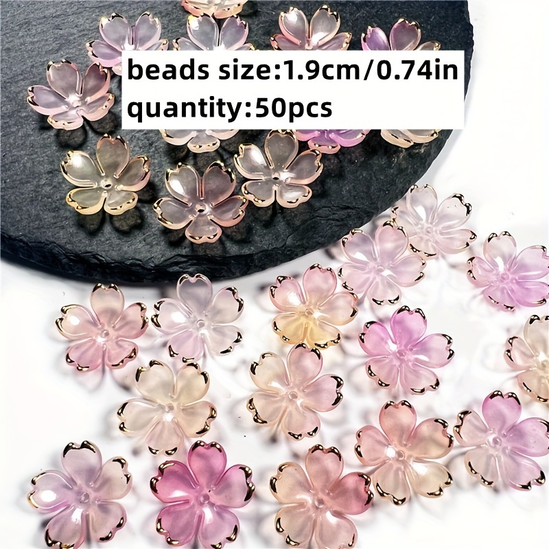 Image of 50pcs/lot 19mm Random Acrylic Bead Flowers For Women's Fashion Additions